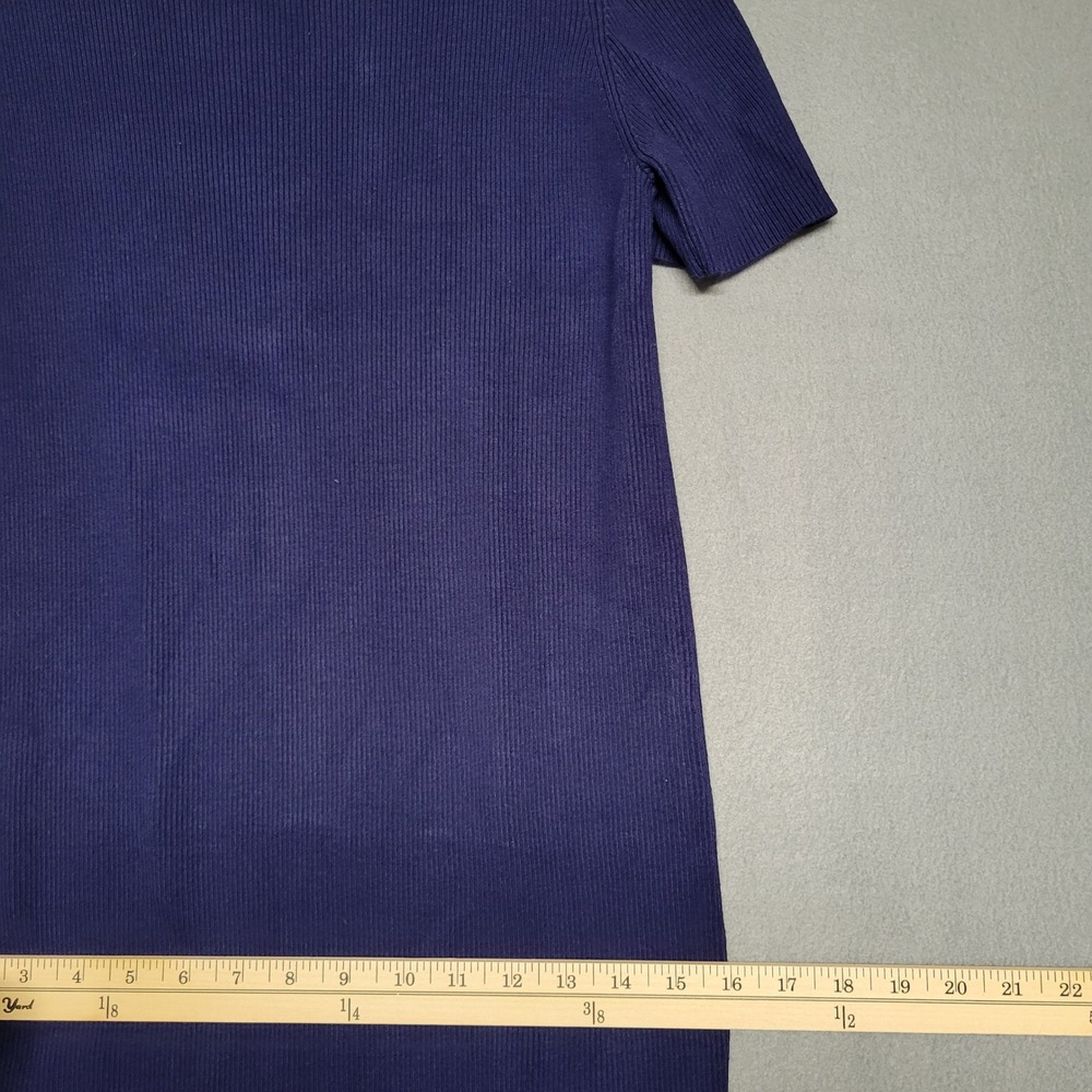 Michael Kors XL Navy Blue‎ Ribbed Knit Cold Shoulder Midi Dress - Picture 13 of 14